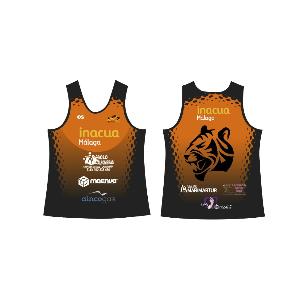 Camiseta tirantes C.D. Triatlón Inacua Málaga.